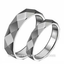 Joyería de anillo muy pulida e inteligente, anillos de tungsteno plateados de moda